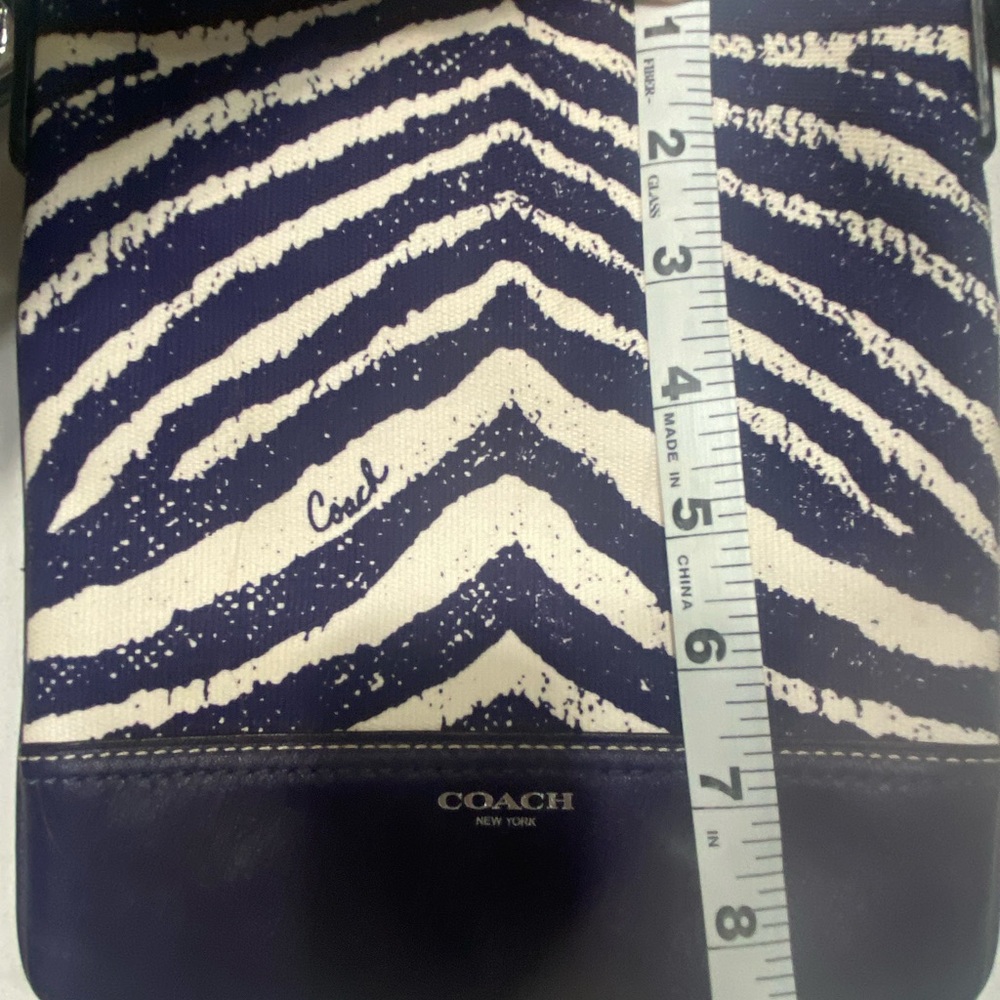 Coach Blue and White Zebra Print Crossbody Bag - Picture 3 of 8